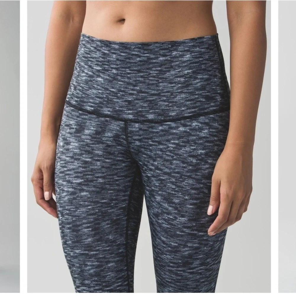 Lululemon Women's Wunder Under Pant Hi-Rise Dramatic Static White Black Size 6